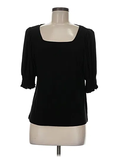 Pre-owned Chaus 3/4 Sleeve Top Black Scoop Neck Tops