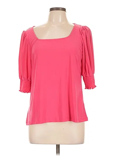 Pre-owned Chaus 3/4 Sleeve Top Pink Sweetheart Neckline Tops