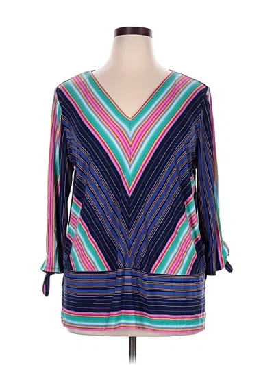 Pre-owned Chaus 3/4 Sleeve T-shirt In Blue