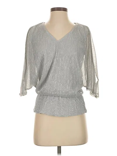 Pre-owned Chaus 3/4 Sleeve T-shirt In Silver