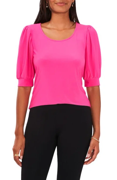 Chaus Balloon Sleeve Jersey Top In Pink