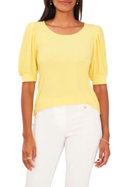 Chaus Balloon Sleeve Jersey Top In Yellow