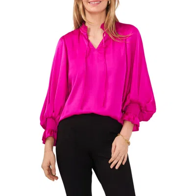 Chaus Balloon Sleeve Peasant Blouse In Pink