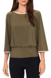 CHAUS BANDED WAIST FLARE SLEEVE TOP