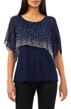 Chaus Beaded Cold Shoulder Top