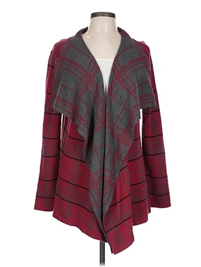 Pre-owned Chaus Cardigan Sweater In Burgundy