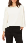 Chaus Embellished Balloon Sleeve Blouse In Metallic
