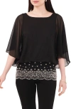 Chaus Embellished Border Top In Black