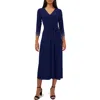 Chaus Embellished Tie Waist Midi Dress In Blue