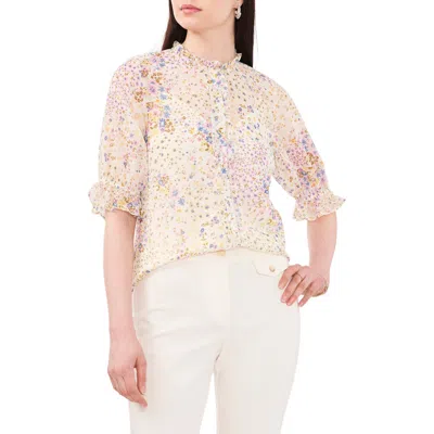 Chaus Floral Ruffle Edge Blouse In Multi