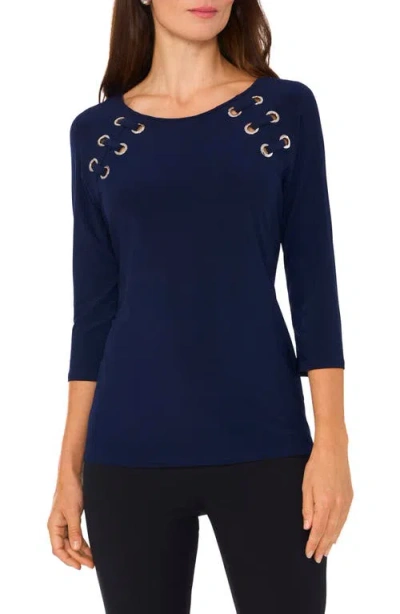 Chaus Grommet Accent Cutout Top In Classic Navy