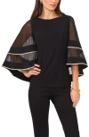 Chaus Illusion Cape Blouse In Black