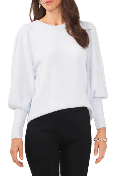 Chaus Imitation Pearl Juliet Sleeve Sweater In Frozen