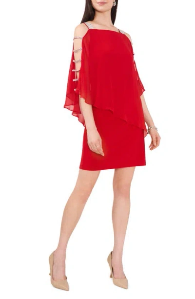 Chaus Ladder Trim Overlay Minidress In Cc Red