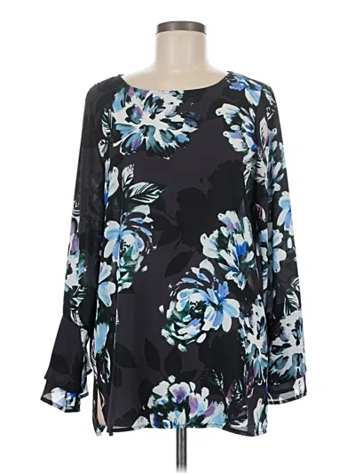 Pre-owned Chaus Long Sleeve Blouse In Black