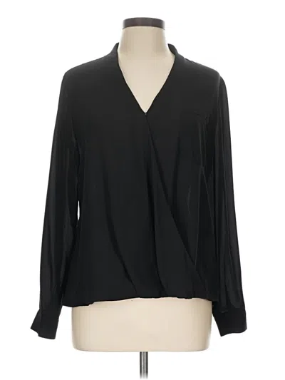 Pre-owned Chaus Long Sleeve Blouse In Black