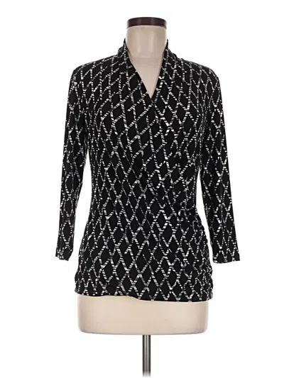 Pre-owned Chaus Long Sleeve Blouse In Black