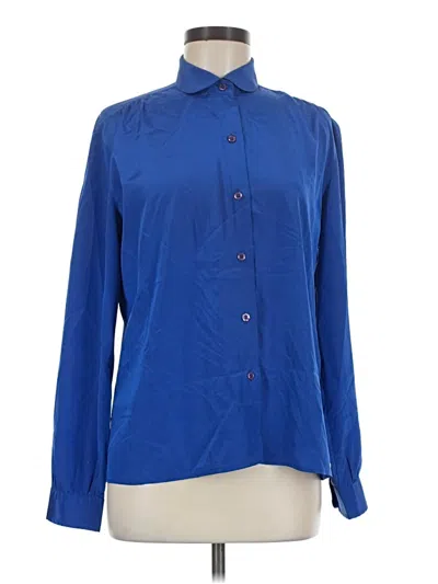 Pre-owned Chaus Long Sleeve Blouse In Blue