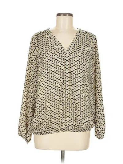 Pre-owned Chaus Long Sleeve Blouse In Brown