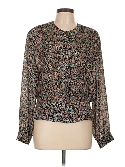 Pre-owned Chaus Long Sleeve Blouse In Brown