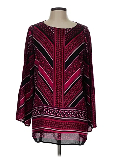 Pre-owned Chaus Long Sleeve Blouse In Burgundy