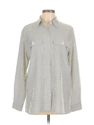 Pre-owned Chaus Long Sleeve Blouse In Gray