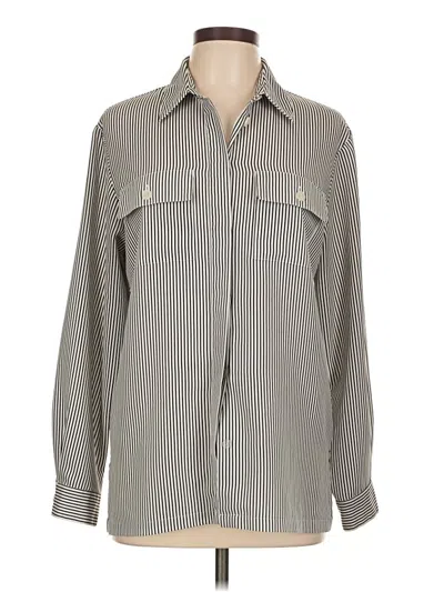 Pre-owned Chaus Long Sleeve Blouse In Gray