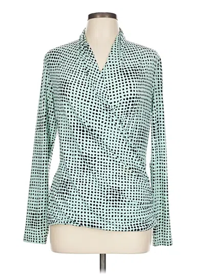 Pre-owned Chaus Long Sleeve Blouse In Green