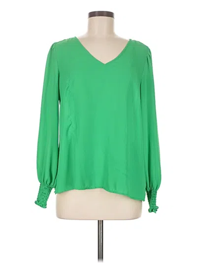 Pre-owned Chaus Long Sleeve Blouse In Green