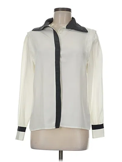 Pre-owned Chaus Long Sleeve Blouse In Ivory