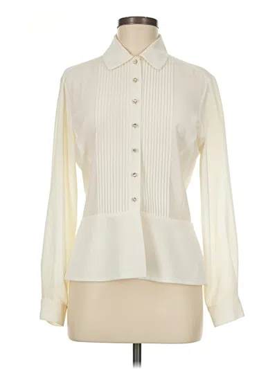 Pre-owned Chaus Long Sleeve Blouse In Ivory
