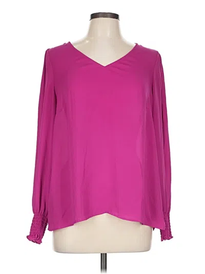 Pre-owned Chaus Long Sleeve Blouse In Pink