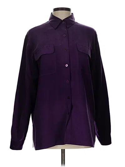 Pre-owned Chaus Long Sleeve Blouse In Purple