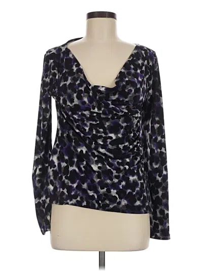 Pre-owned Chaus Long Sleeve Blouse In Purple
