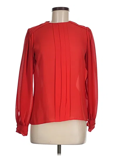 Pre-owned Chaus Long Sleeve Blouse In Red