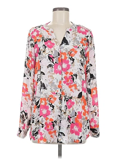 Pre-owned Chaus Long Sleeve Blouse In White