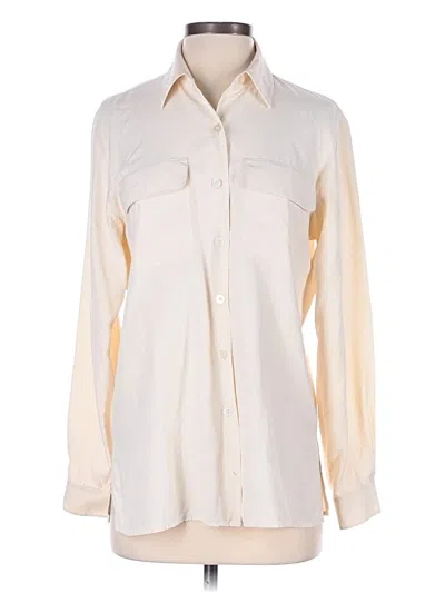 Pre-owned Chaus Long Sleeve Blouse In White