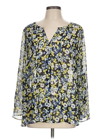 Pre-owned Chaus Long Sleeve Blouse In Yellow