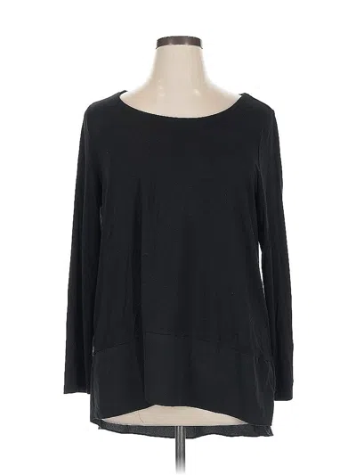 Pre-owned Chaus Long Sleeve Top Black Boatneck Tops