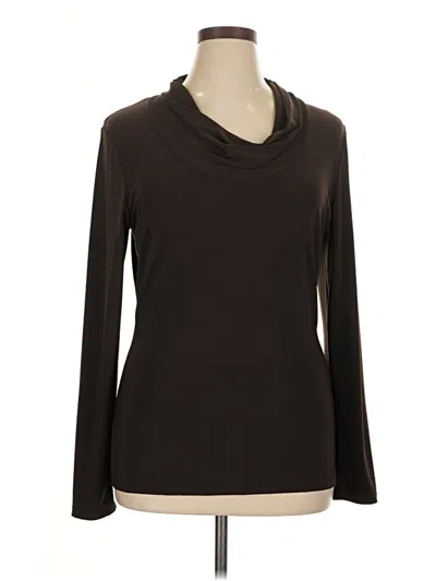 Pre-owned Chaus Long Sleeve Top Brown Cowl Neck Tops