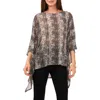 Chaus Overlay Mesh Cape In Charcoal/silver