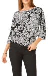 Chaus Paisley Print Blouse In Black