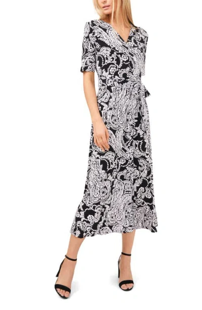 Chaus Paisley Tie Waist Midi Dress In Multi