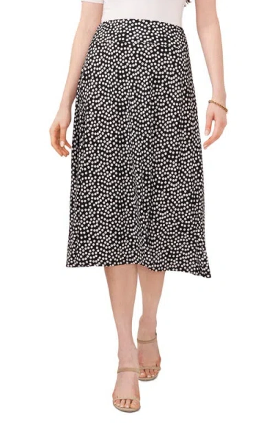 Chaus Polka Dot Pull-on Knit A-line Skirt In Black