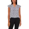 Chaus Print Flutter Sleeve Blouse In Black