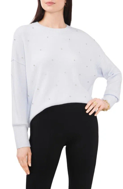 Chaus Rhinestone Cozy Crewneck Jumper In Frozen