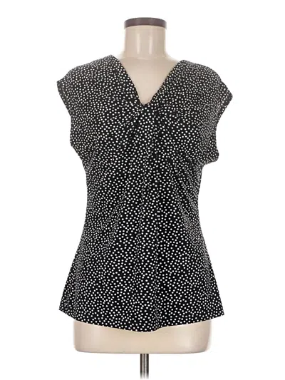 Pre-owned Chaus Short Sleeve Blouse In Black