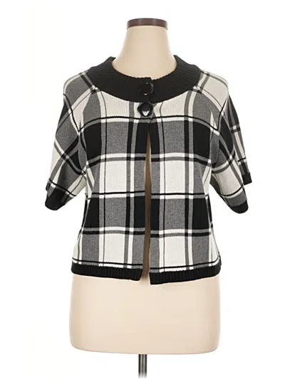 Pre-owned Chaus Short Sleeve Blouse In Black