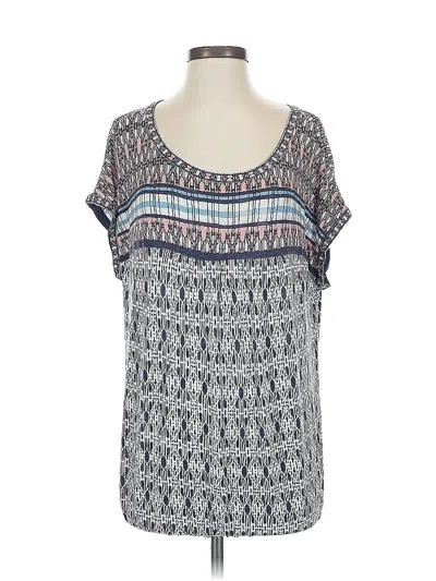 Pre-owned Chaus Short Sleeve Blouse In Blue