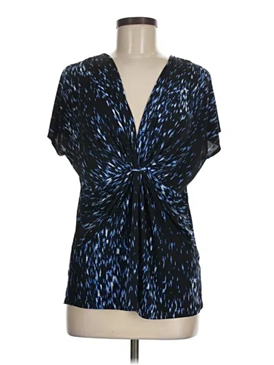 Pre-owned Chaus Short Sleeve Blouse In Blue